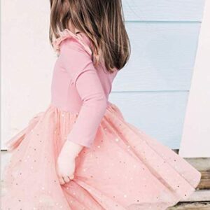 Toddler Girls Dresses Tutu Party Sequins Stars Prints Tulle Princess Style 6m to 4t (9-12m, Pink)
