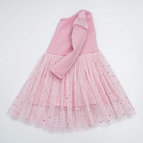 Toddler Girls Dresses Tutu Party Sequins Stars Prints Tulle Princess Style 6m to 4t (9-12m, Pink)