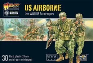 bolt action us airborne paratroopers 1:56 wwii military wargaming figures plastic model kit