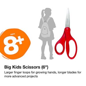 Fiskars Big Kids Scissors, 6 Inch, 6-Inch, Red