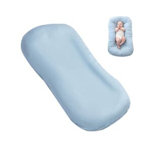 baby nest pillow soft organic cotton slipcover,vohunt baby lounger co-sleeper for baby,newborn lounger for boys & girls(blue)