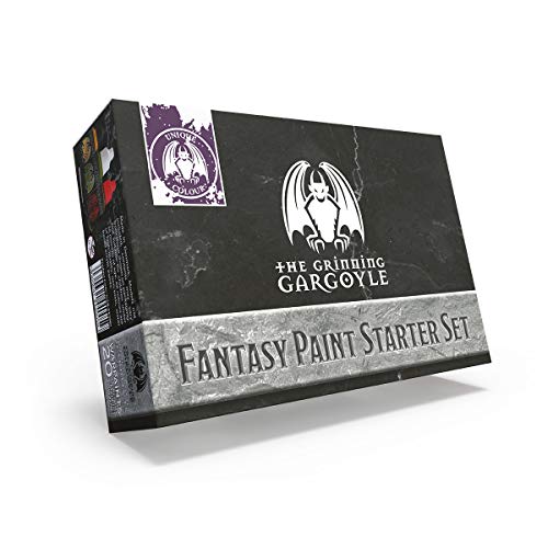 Grinning Gargoyle Fantasy Paint Set - The Army Painter Paints for Roleplaying Tabletop Figure - 20x Acrylic Paints and a Paint Brush - Unique Warpaints for Miniature Model Hobby Painting (Starter)