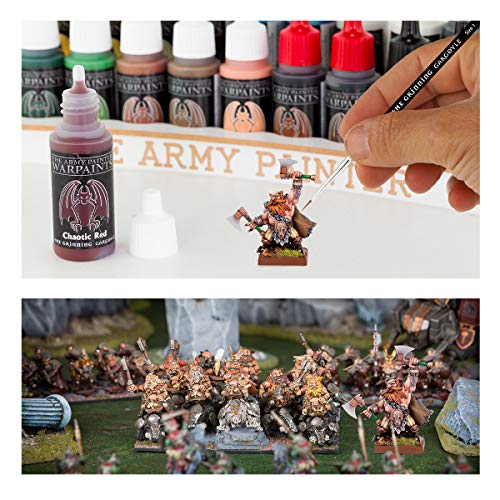 Grinning Gargoyle Fantasy Paint Set - The Army Painter Paints for Roleplaying Tabletop Figure - 20x Acrylic Paints and a Paint Brush - Unique Warpaints for Miniature Model Hobby Painting (Starter)