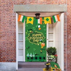 happy st patrick’s day door banner irish luck day saint patrick’s day party indoor or outdoor decor door banner 72.8 x 35.4inch