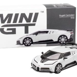 Truescale Miniatures Bugatti Centodieci White with Black Accents Limited Edition 1/64 Diecast Model Car by True Scale MGT00337