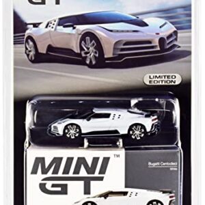 Truescale Miniatures Bugatti Centodieci White with Black Accents Limited Edition 1/64 Diecast Model Car by True Scale MGT00337