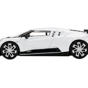 Truescale Miniatures Bugatti Centodieci White with Black Accents Limited Edition 1/64 Diecast Model Car by True Scale MGT00337