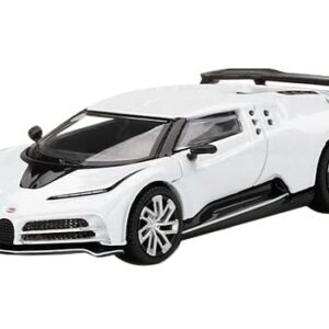 Truescale Miniatures Bugatti Centodieci White with Black Accents Limited Edition 1/64 Diecast Model Car by True Scale MGT00337