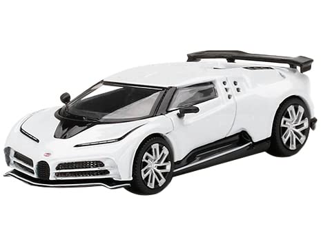 Truescale Miniatures Bugatti Centodieci White with Black Accents Limited Edition 1/64 Diecast Model Car by True Scale MGT00337