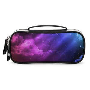 beautiful galaxy printed pencil case bag stationery pouch with handle portable makeup bag desk organizer
