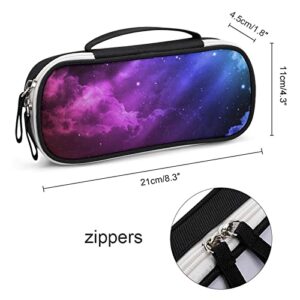Beautiful Galaxy Printed Pencil Case Bag Stationery Pouch with Handle Portable Makeup Bag Desk Organizer