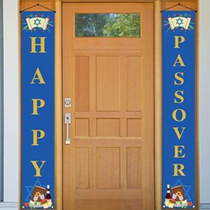 Passover Decoration Outdoor Happy Passover Hanging Banner Jewish Holiday Celebration Festival Decor and Supplies