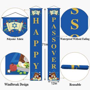 Passover Decoration Outdoor Happy Passover Hanging Banner Jewish Holiday Celebration Festival Decor and Supplies