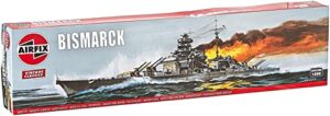 airfix bismarck 1:600 vintage classics military naval ship plastic model kit a04204v