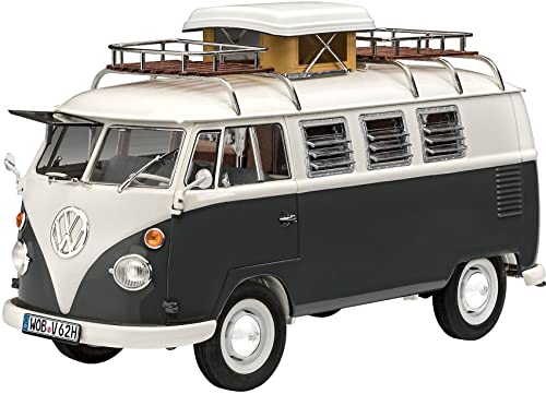 Revell RV07674 07674 VW T1 Camper Model kit 1:24 Scale, Unpainted