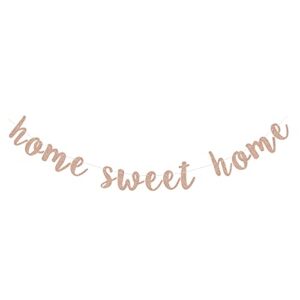 glittery rose gold home sweet home banner- welcome home bunting home from war banner military welcome home papper sign