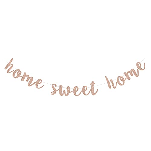 Glittery Rose Gold Home Sweet Home Banner- Welcome Home Bunting Home from War Banner Military Welcome Home Papper Sign