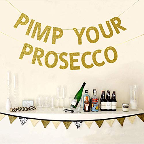 Pimp Your Prosecco Banner Sign Garland, Mimosa Drink Brunch Party Decorations, Bridal Shower, Wedding, Birthday, Reception, Bar, Baby Shower