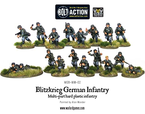 Bolt Action Blitzkrieg! German Infantry Figures 1:56 WWII Military Wargaming Plastic Model Kit