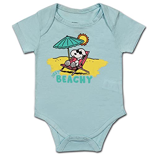 Peanuts Snoopy Boys’ 3 Pack Bodysuits for Newborn – Multicolor/Orange/Blue