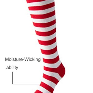 Cerebro Knee High Socks for Kids Stripes Girls Cotton Calf Athletic Tube Socks,SOCKS (1Pairs 10-15Y, 1Pairs black) …