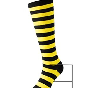 Cerebro Knee High Socks for Kids Stripes Girls Cotton Calf Athletic Tube Socks,SOCKS (1Pairs 10-15Y, 1Pairs black) …