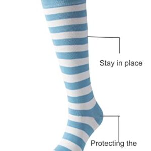 Cerebro Knee High Socks for Kids Stripes Girls Cotton Calf Athletic Tube Socks,SOCKS (1Pairs 10-15Y, 1Pairs black) …