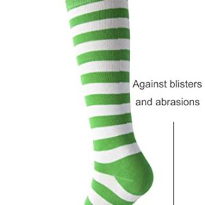 Cerebro Knee High Socks for Kids Stripes Girls Cotton Calf Athletic Tube Socks,SOCKS (1Pairs 10-15Y, 1Pairs black) …