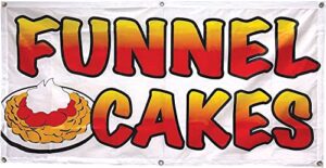 4 less co 2×4 ft funnel cakes banner fabric polyester sign wb