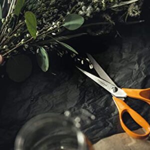 Fiskars 1000815 General Purpose Scissors, Total Length: 21 cm, Quality Steel/Synthetic Material, Classic, one, Orange