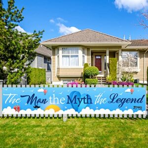 labakita lager the man the myth the legend banner, dad / men’s birthday party decorations, happy birthday banner for men，blue