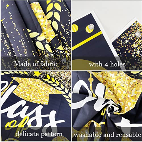 Black and Gold Graduation Party Decorations 2023,67pcs Class of 2023 Party Decor Kit with Balloon Garland Backdrop Banner and Tablecloth for High School, College, Medical Student Graduation Party Supplies