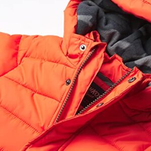 Osh Kosh Baby Boys' Heavyweight Winter Jacket with Sherpa Lining, Sunrise Orange, 12MO