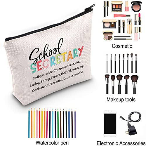 ZJXHPO School Secretary Definition Pencil Case School Secretary Cosmetic Bag School Secretary Appreciation Gift School Secretary Makeup Bag With Zipper (School Secretary Definition)