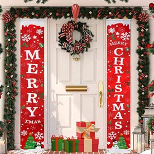 Christmas Decorations Banner with Lights, Pre-assembled Led Lights Merry Christmas Banner, Easy to Put up Christmas Door Banner & Christmas Wall Decor, Indoor and Outdoor Christmas Decorations