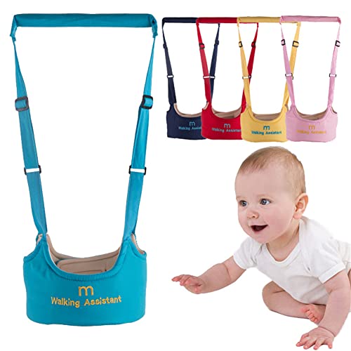 Baby Walking Harness Learn to Walk, Adjustable Kids Walker Helper, Toddler Infant Walker Harness Assistant Belt, Help Baby Walk, Child Walking Assistant Bearing Capacity 0-28 KG (Blue, One Size)