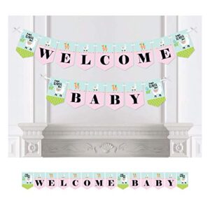 whole llama fun – llama fiesta baby shower bunting banner – party decorations – welcome baby