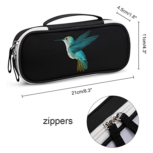 Hummingbird Printed Pencil Case Bag Stationery Pouch with Handle Portable Makeup Bag Desk Organizer