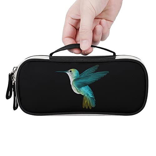 Hummingbird Printed Pencil Case Bag Stationery Pouch with Handle Portable Makeup Bag Desk Organizer