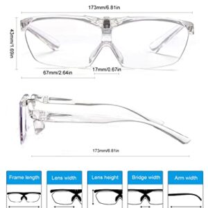 OKH 160% Magnifying Glasses, Flip Up Down Lens, Hands-Free Magnifier Eyeglasses for Close Work, Reading, Sewing, Jewelry Making, Craft, Hobby, Painting