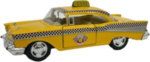 kinsmart 1957 chevy bel air coupe classic 🚖 taxi cab 5″ 1:40 scale die cast metal model toy car