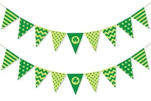 uniwish st. patrick’s day pennant banner with shamrock fabric triangle flag bunting garland for spring st. patrick’s day decorations home outdoor decor