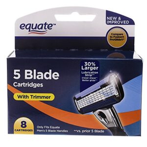 equate 5 blade cartridges with trimmer, 8 count box