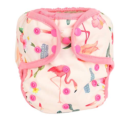 One Size Cloth Diaper Cover Snap With Double Gusset (Flamingo)