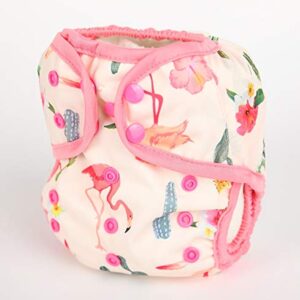 One Size Cloth Diaper Cover Snap With Double Gusset (Flamingo)