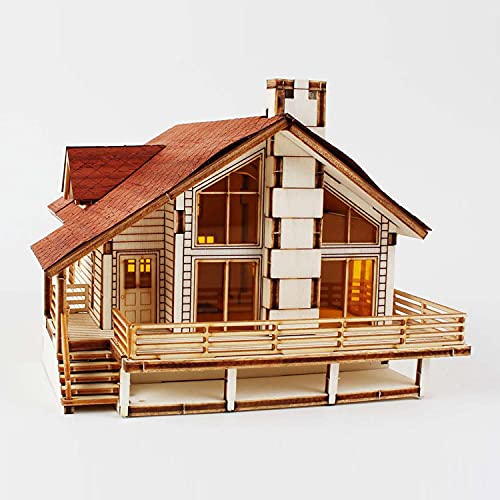 Desktop Wooden Model Kit Garden House A with a Large Deck by YOUNGMODELER by Young Modeler