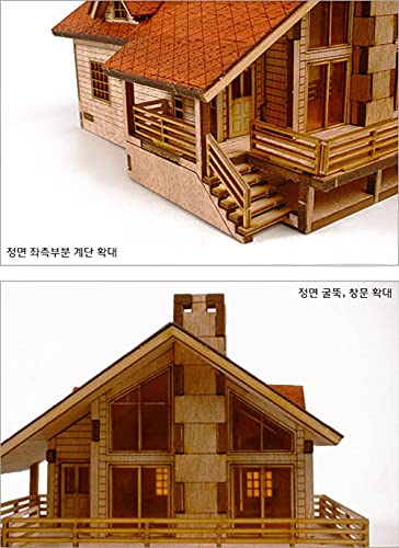 Desktop Wooden Model Kit Garden House A with a Large Deck by YOUNGMODELER by Young Modeler