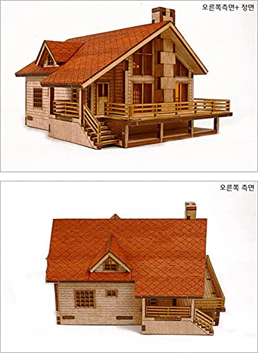 Desktop Wooden Model Kit Garden House A with a Large Deck by YOUNGMODELER by Young Modeler