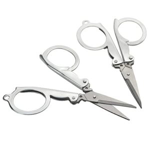 XINMEIWEN 4Pack Small Folding Scissors Portable Travel Scissors Stainless Steel Cutter Mini Scissors Set for Home Office and Travel Trip Scissors