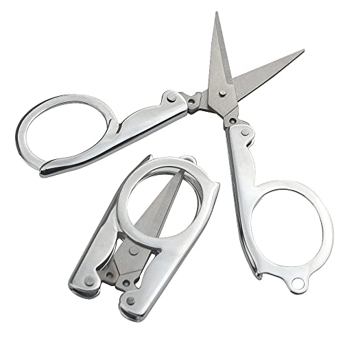 XINMEIWEN 4Pack Small Folding Scissors Portable Travel Scissors Stainless Steel Cutter Mini Scissors Set for Home Office and Travel Trip Scissors